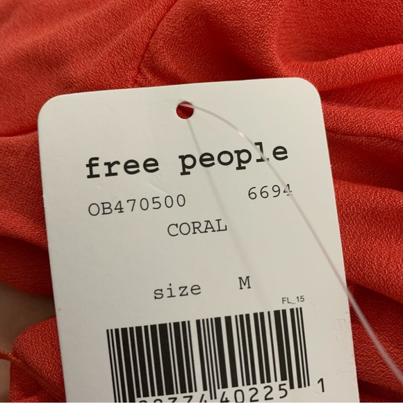 Free people slouchy cowl neck chiffon top in coral - Picture 8 of 9